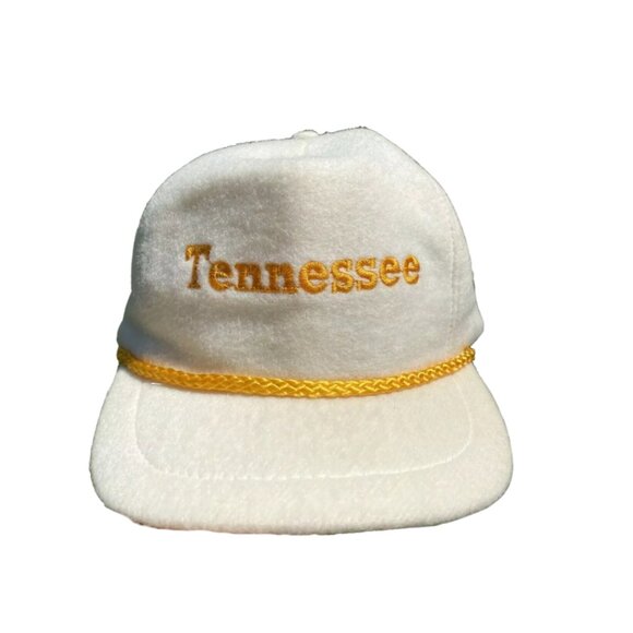 Vintage TENNESSEE Winter Hat Snapback with Rope Detail Orange and Ivory OS - Picture 3 of 4